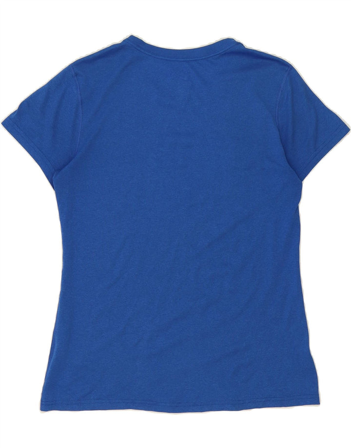 NIKE Womens Dri Fit Graphic T-Shirt Top UK 14 Medium Blue Polyester Vintage Nike and Second-Hand Nike from Messina Hembry 