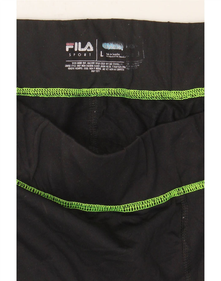 FILA Womens Leggings UK 16 Large Black Vintage Fila and Second-Hand Fila from Messina Hembry 