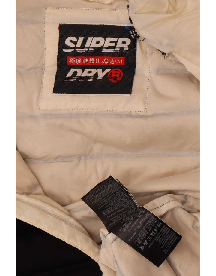Jaqueta acolchoada com capuz feminina Superdry UK 12 poliéster preto médio