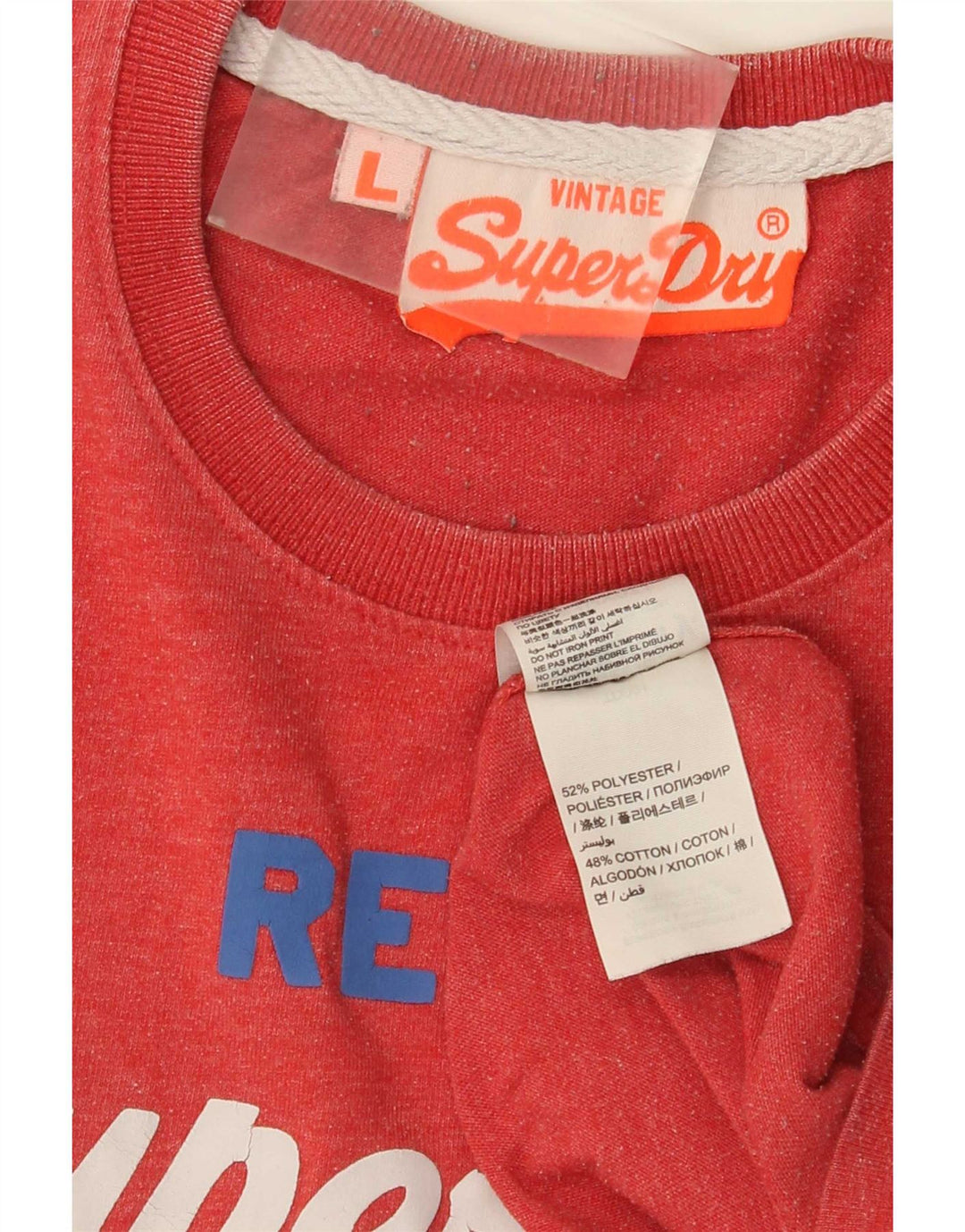 Superdry Mens Graphic T-Shirt Top Large Red Polyester