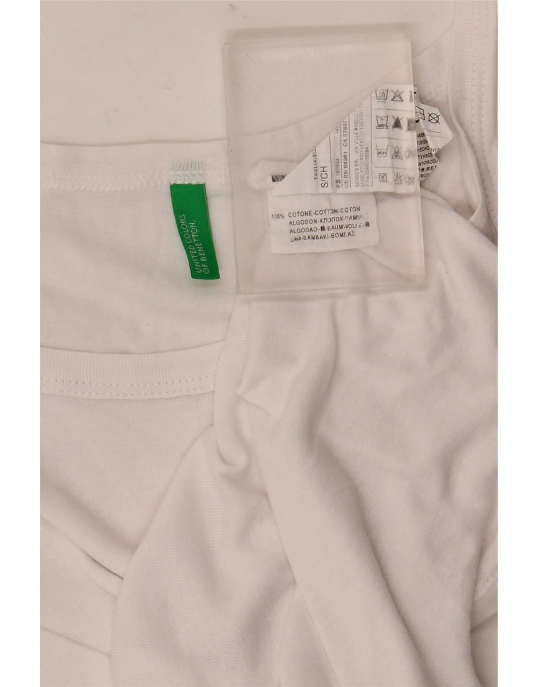 Benetton Femme Cami Top UK 10 Small Blanc Coton