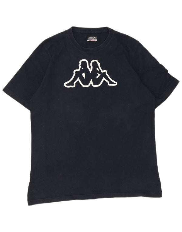 Kappa Mens Graphic T-Shirt Top Large Navy Blue Cotton