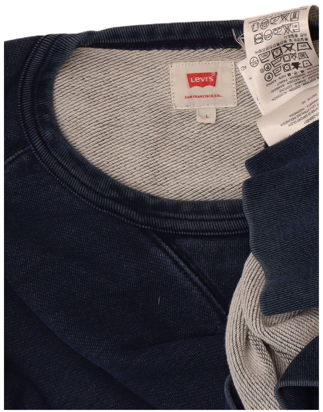 Levi's Mens Sweatshirt Jumper Large Navy Blue Cotton