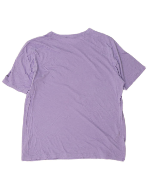 Columbia Dame Grafisk T-Shirt Top UK 14 Medium Lilla Bomuld