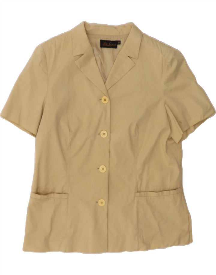 LUISA SPAGNOLI Womens Short Sleeve 4 Button Blazer Jacket IT 50 XL Beige Vintage Luisa Spagnoli and Second-Hand Luisa Spagnoli from Messina Hembry 