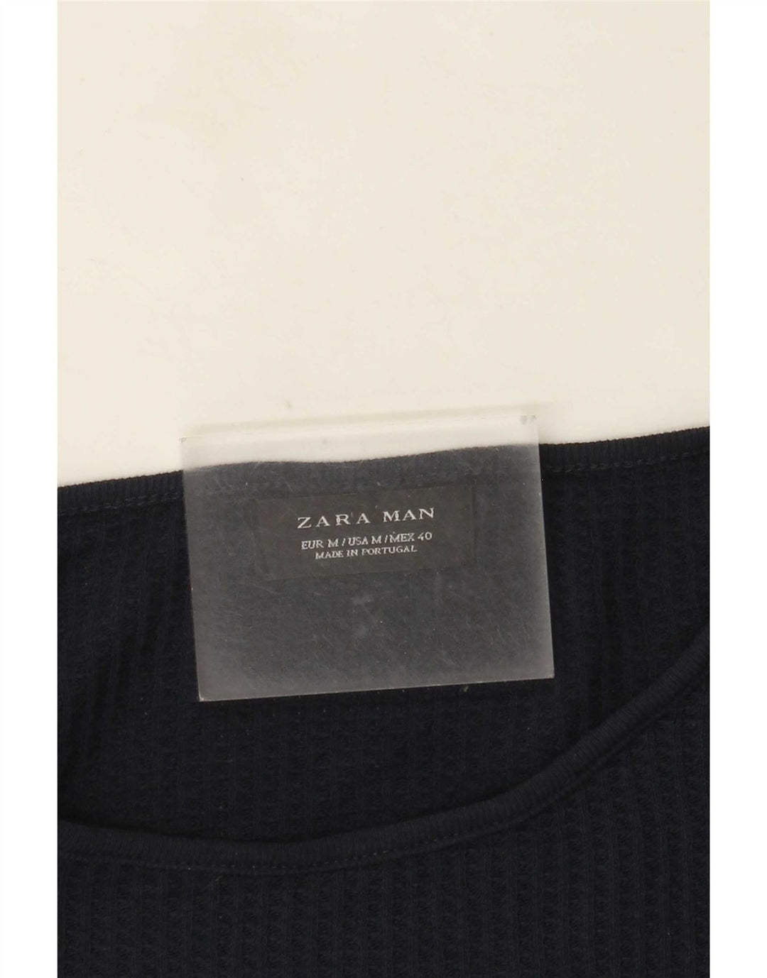 Zara Mens Boat Neck Jumper Sweater Medium Navy Blue