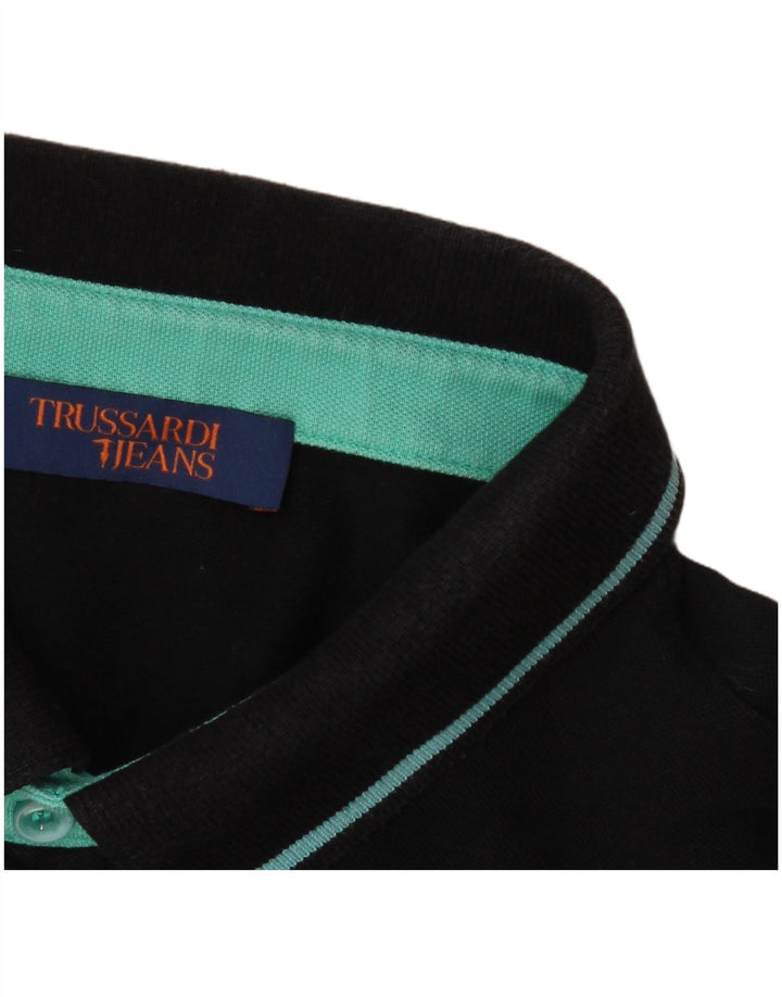 Trussardi Jeans Mens Polo Shirt XL Black