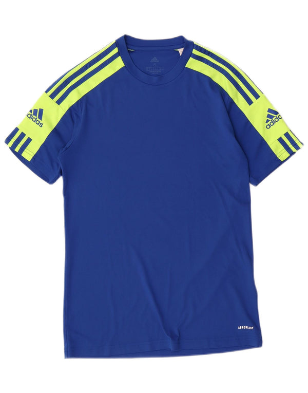 Adidas Mens Aeroready Graphic T-Shirt Top Small Blue Colourblock Polyester