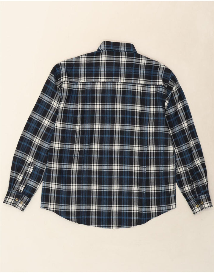 ZERMATT Mens Flannel Shirt Large Blue Check Cotton Vintage Zermatt and Second-Hand Zermatt from Messina Hembry 