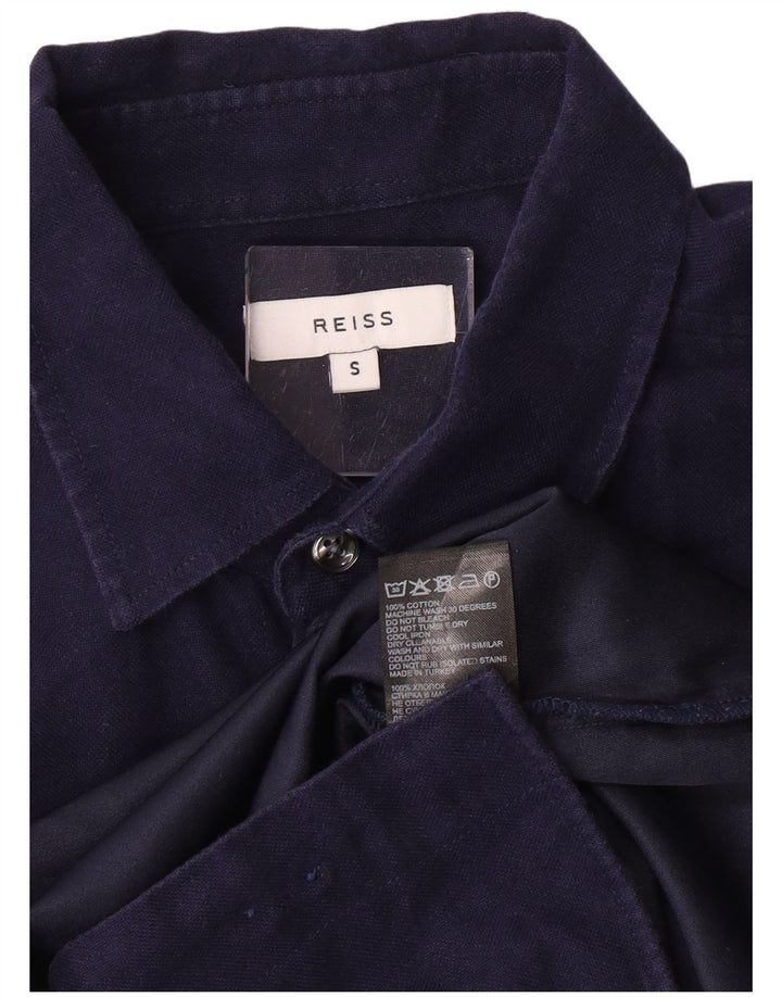 Reiss Chemise Homme Petit Bleu Marine Coton