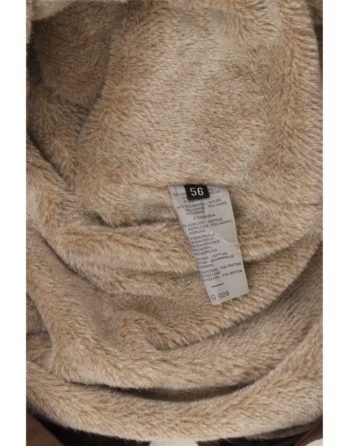 Corneliani Mens Sherpa Utility Jacket IT 56 3XL Brown Cotton