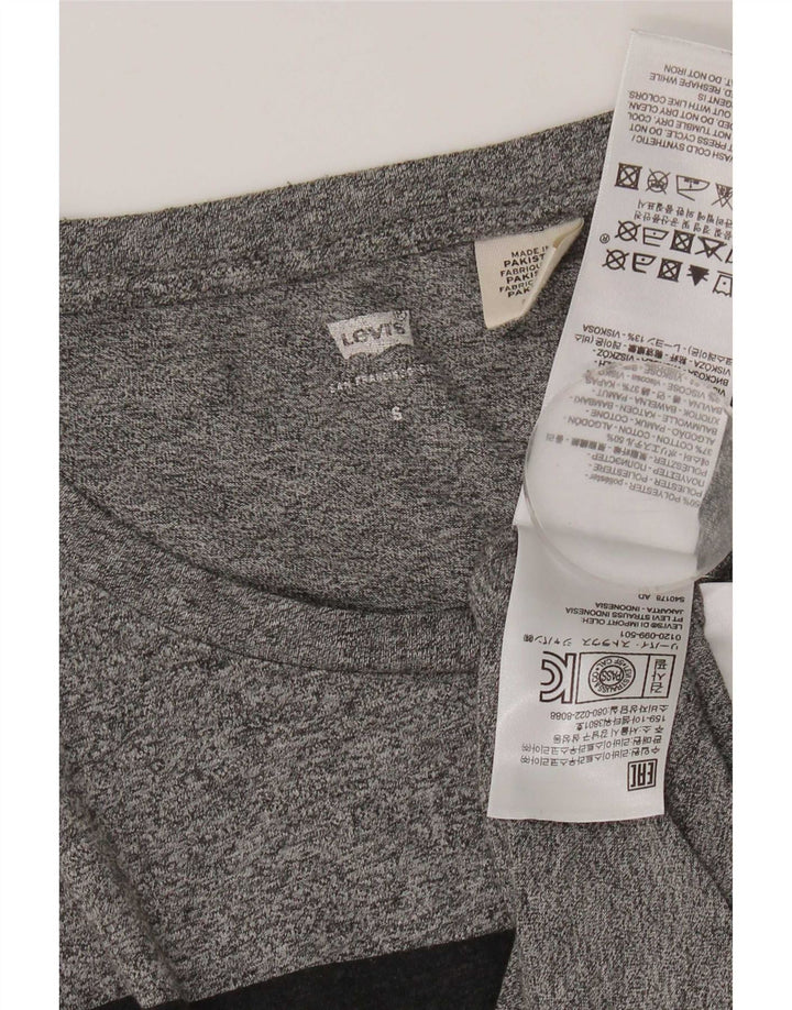 Levi's T-Shirt Graphique Femme UK 10 Petit Gris Moucheté Polyester