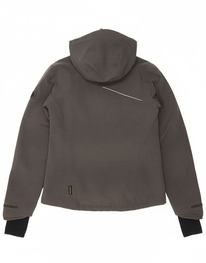 JACK WOLFSKIN Womens Hooded Windbreaker Jacket UK 10 Small Grey Polyester