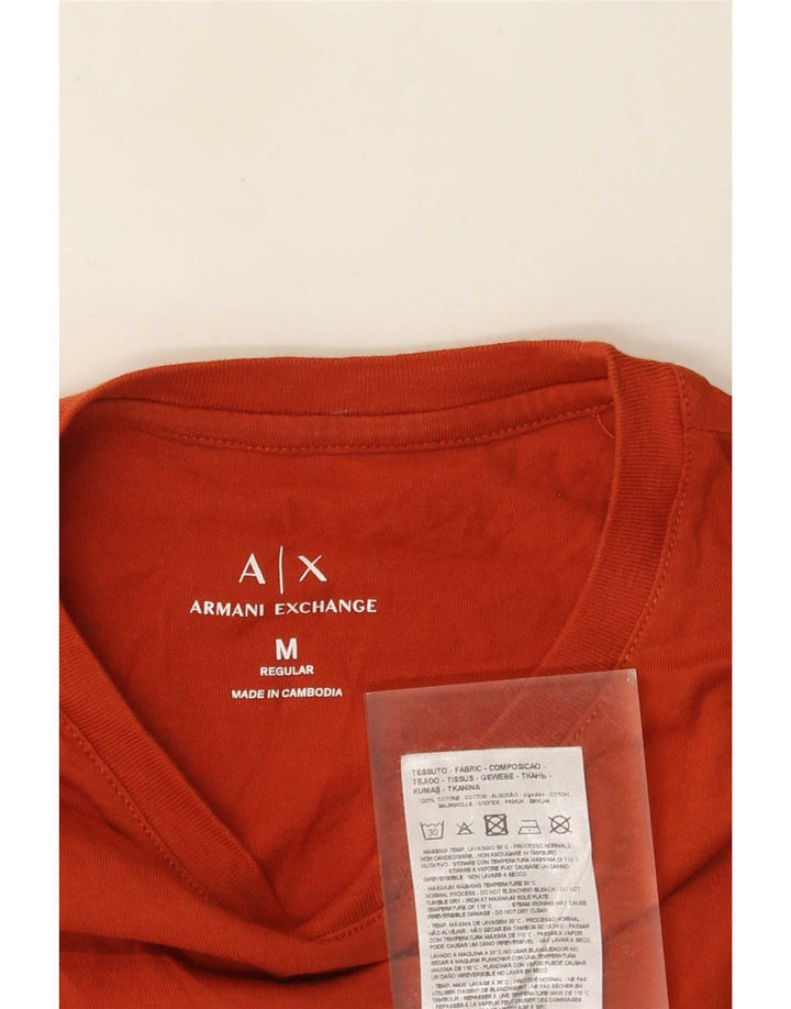 Armani Exchange Mens Regular Fit T-Shirt Top Medium Orange Cotton