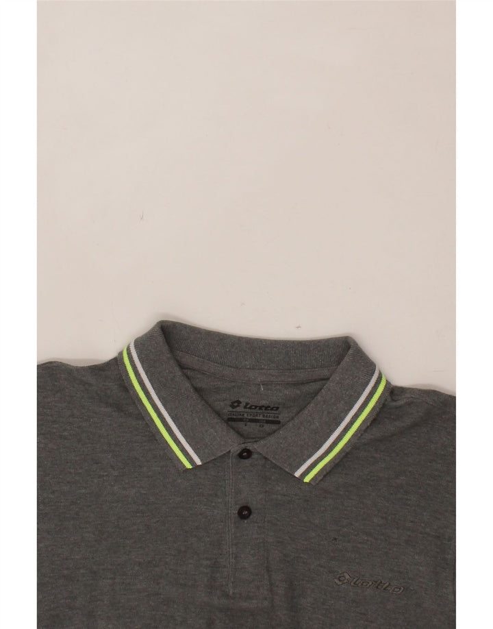 LOTTO Mens Polo Shirt Small Grey Cotton Vintage Lotto and Second-Hand Lotto from Messina Hembry 