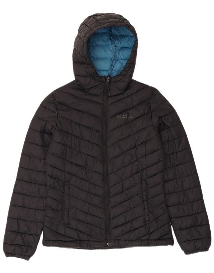 Mountain Warehouse Womens Hooded Padded Jacket UK 8 Small Black Nylon