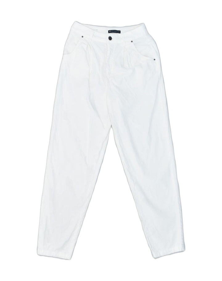 CIGALA'S Womens Tapered Casual Trousers W25 L29 White Linen | Vintage | Thrift | Second-Hand | Used Clothing | Messina Hembry 