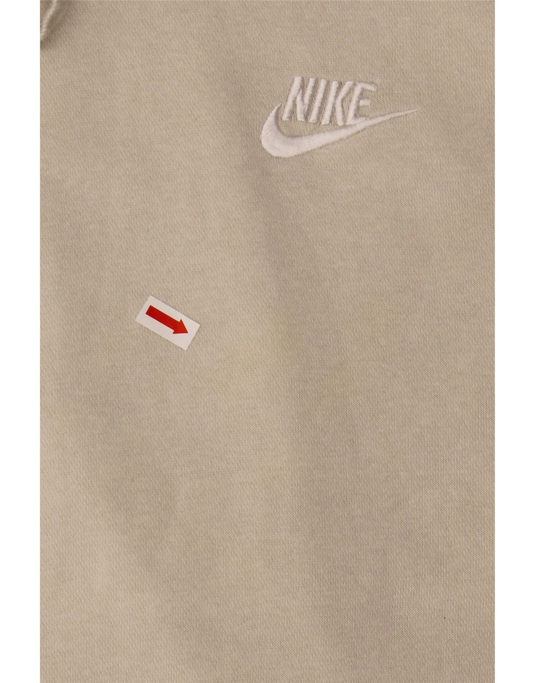 Nike Mens Hoodie Jumper Small Beige Cotton
