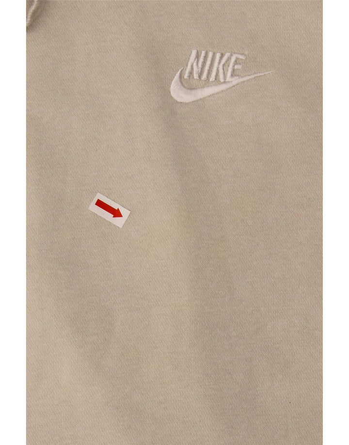 Nike Mens Hoodie Jumper Small Beige Cotton