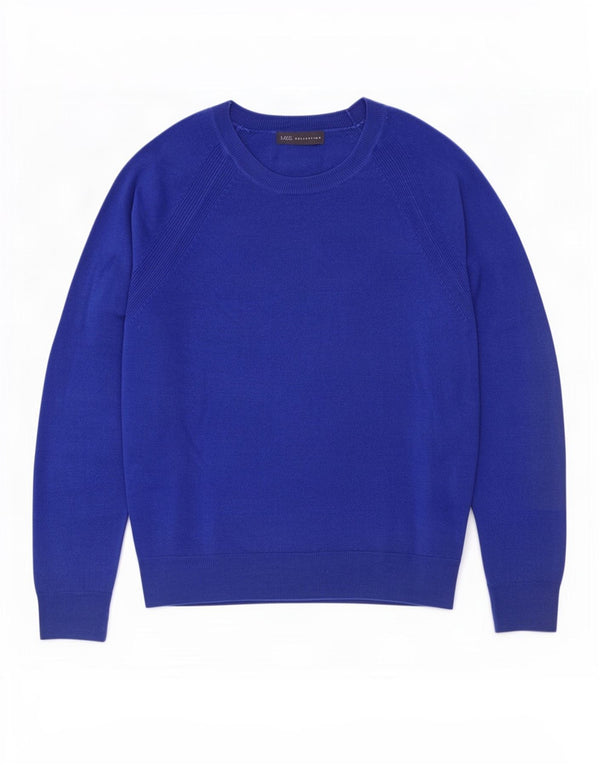 Maglione maglione con scollo a barca da donna Marks & Spencer UK 14 grande acrilico blu
