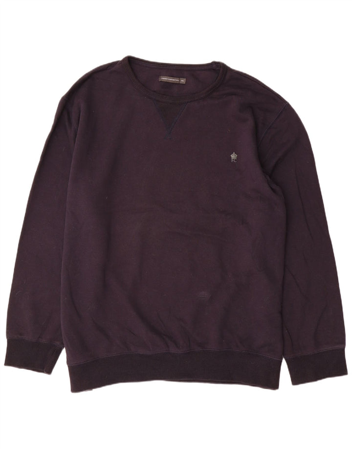 French Connection Sweat-shirt pour homme en coton bleu marine 5XL