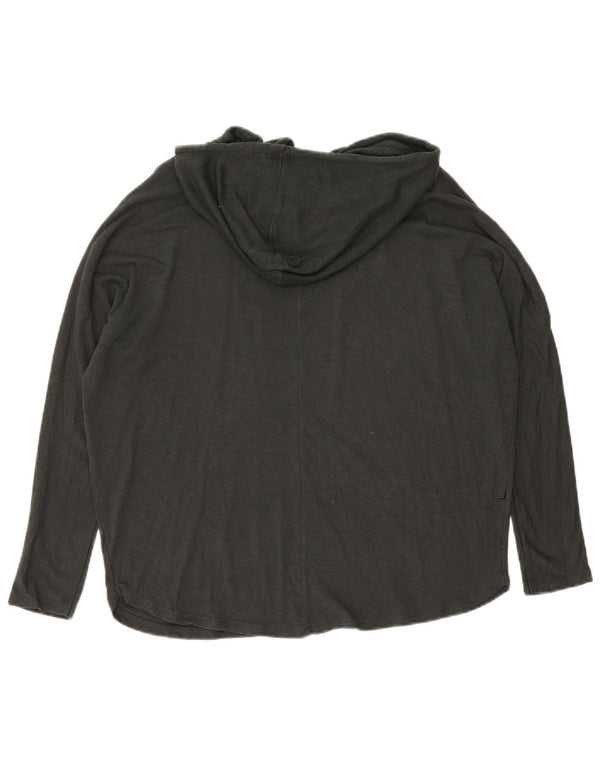 Zara Dame Hætte Oversized Top Langærmet UK 10 Lille Sort