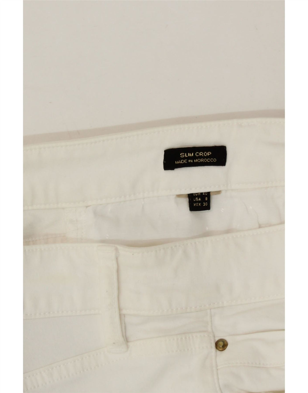 MASSIMO DUTTI Womens Slim Cropped Jeans EU 40 Medium W30 L22 White Vintage Massimo Dutti and Second-Hand Massimo Dutti from Messina Hembry 