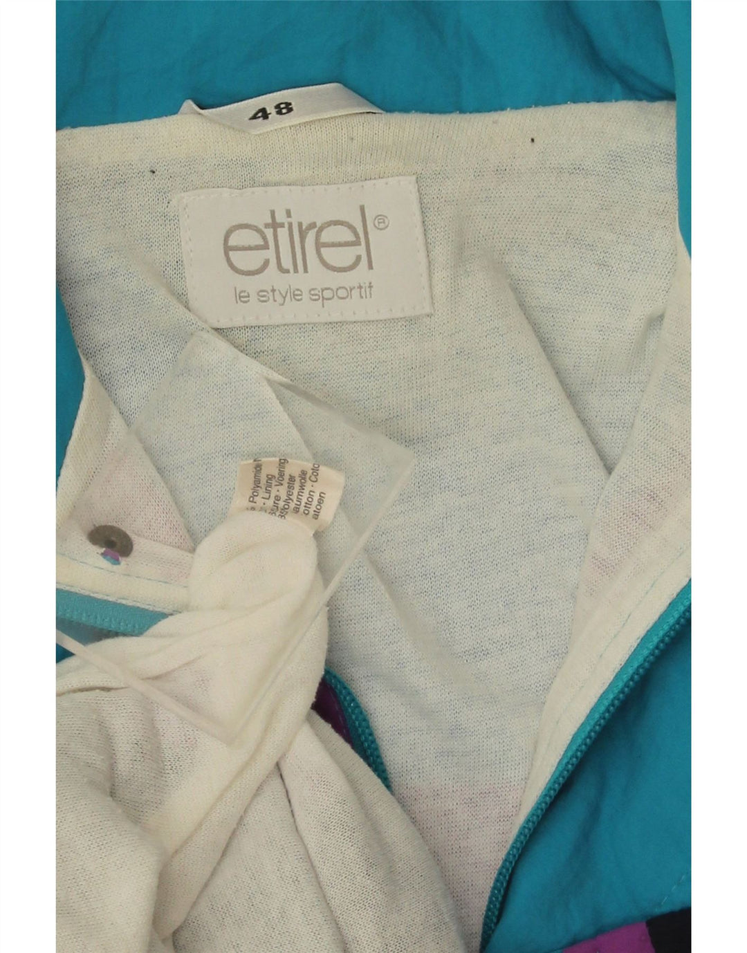 Etirel Mens Bomber Jacket IT 48 Medium Blue Colourblock Polyamide