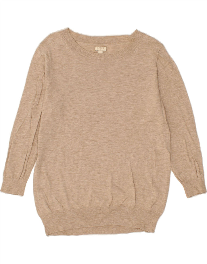 J. CREW Womens Boat Neck Jumper Sweater Large Beige Cotton Vintage J. Crew and Second-Hand J. Crew from Messina Hembry 