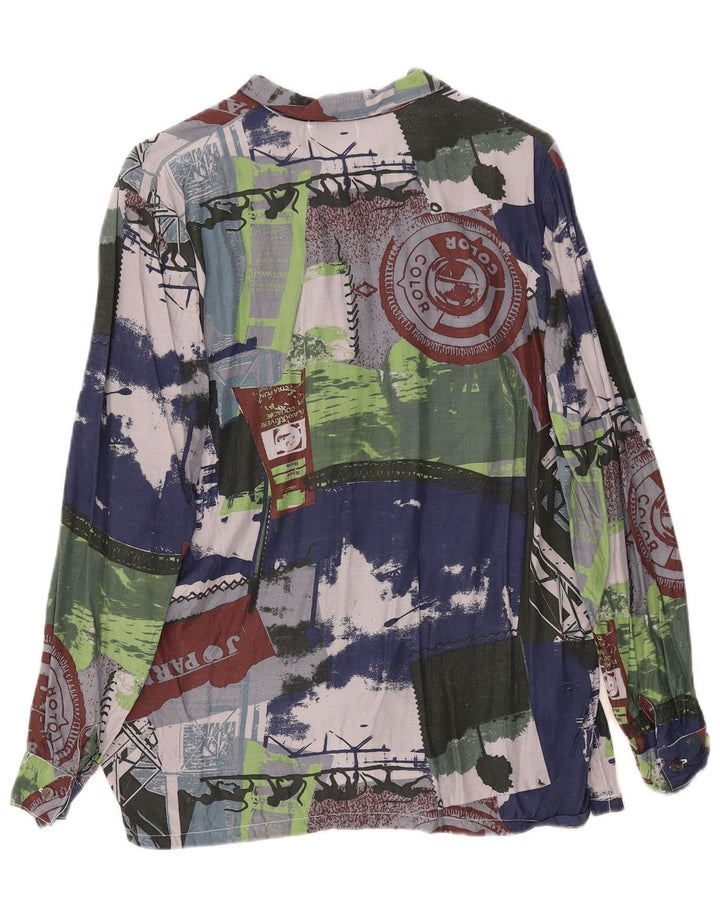 VINTAGE Womens Graphic Shirt UK 14 Medium Multicoloured Tie Dye