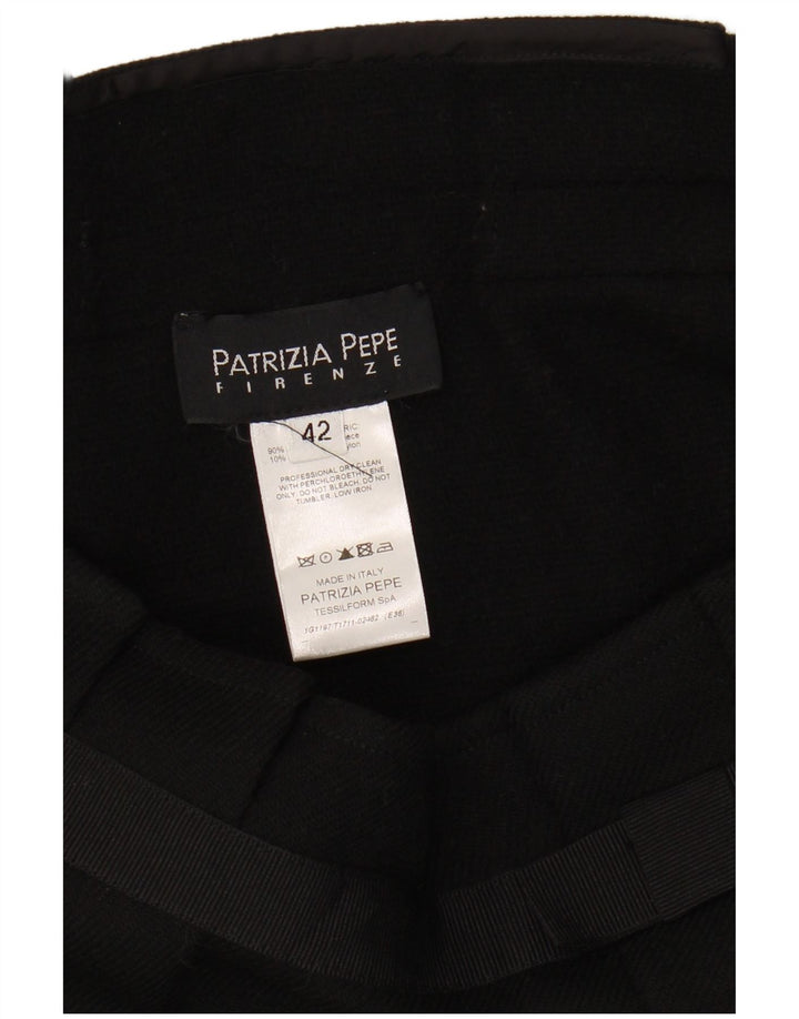 PATRIZIA PEPE Dame Firenze Flared Skirt IT 42 Medium W30 Sort Uld