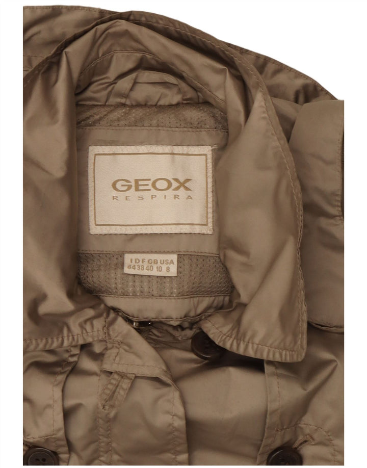 Geox Respira Womens Hooded Parka Jacket UK 10 Small  Beige Polyester