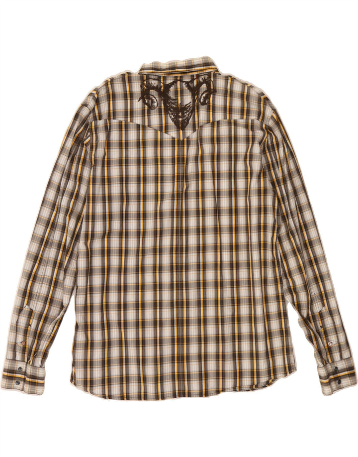 LEE Mens Graphic Shirt 2XL Beige Check Cotton Vintage Lee and Second-Hand Lee from Messina Hembry 