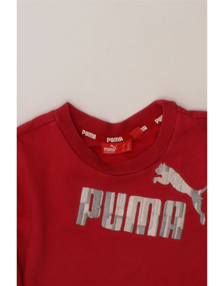 PUMA Boys Graphic Sweatshirt Jumper 9-10 Years Medium  Red Cotton Vintage Puma and Second-Hand Puma from Messina Hembry 
