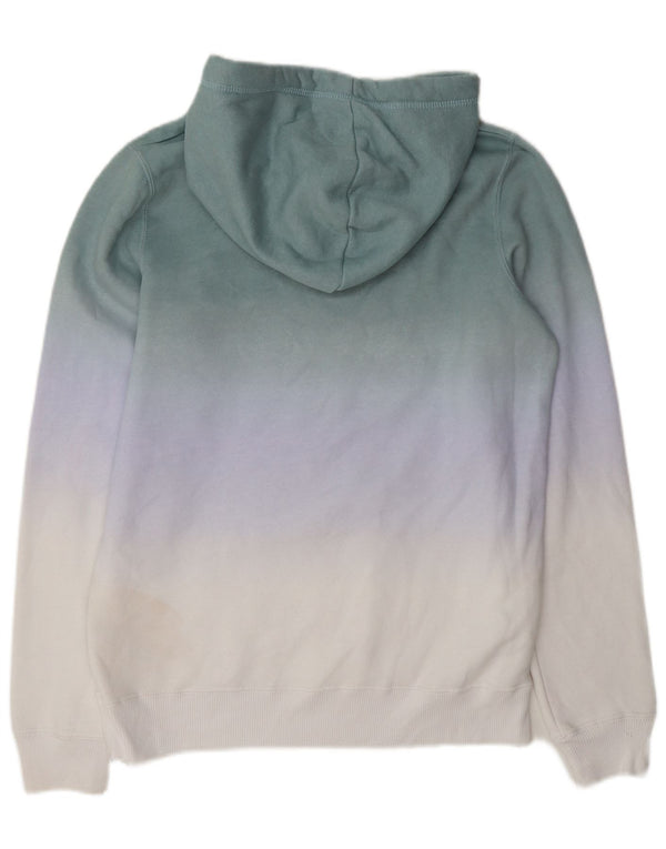 Hollister Damen Kapuzenpullover UK 14 Mittelgraue Colourblock-Baumwolle
