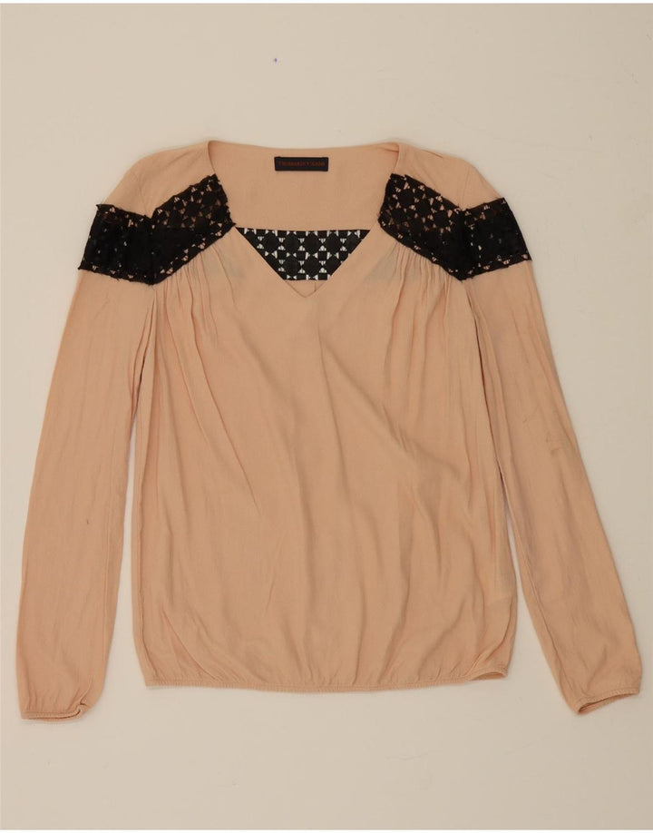 TRUSSARDI Womens Oversized Blouse Top IT 38 XS Pink Colourblock Vintage Trussardi and Second-Hand Trussardi from Messina Hembry 