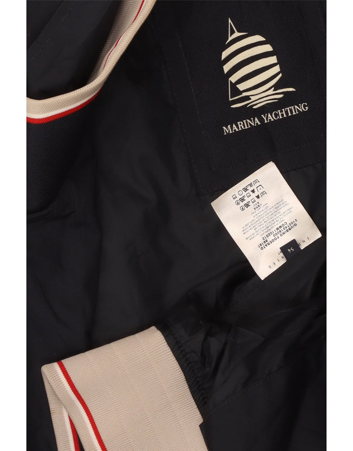 MARINA YACHTING Mens Bomber Jacket IT 54 2XL Navy Blue Polyester