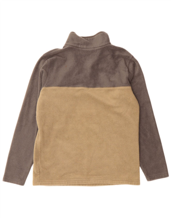 Columbia Herre Button Neck Fleece Jumper Medium Beige Colourblock Polyester