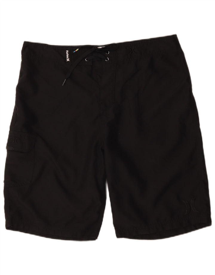Pantaloncini da bagno da uomo Hurley grandi neri in poliestere