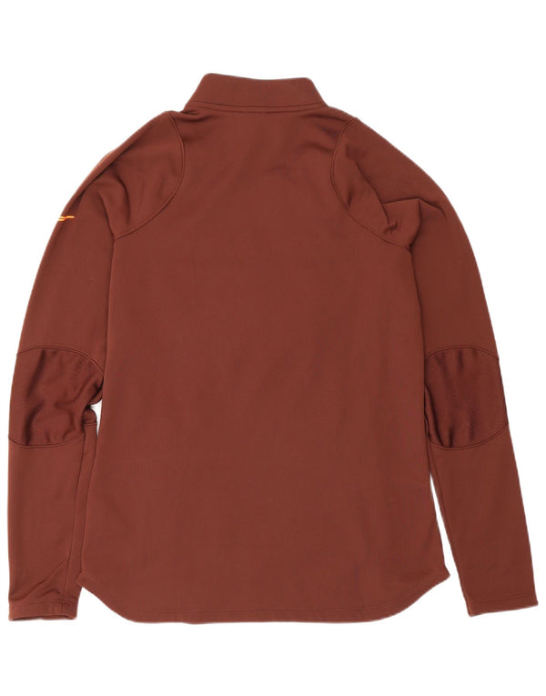 Nike Haut de survêtement à col zippé Therma-Fit pour femme UK 10 Small Marron