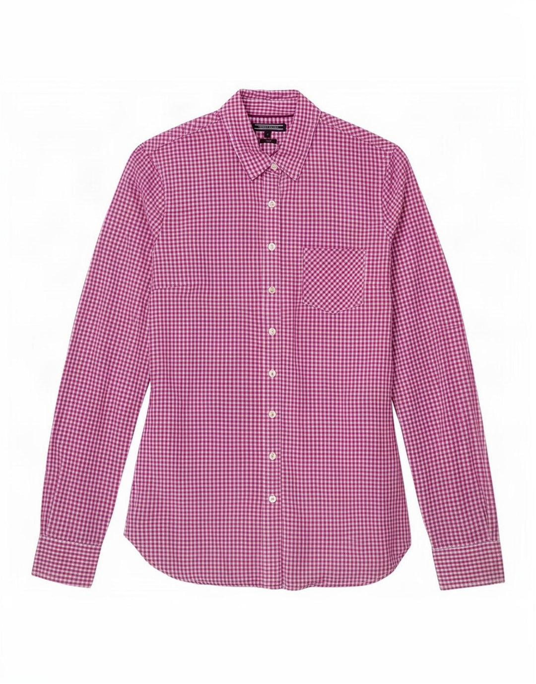 Tommy Hilfiger Womens Fitted Shirt US 6 Medium Purple Gingham Cotton