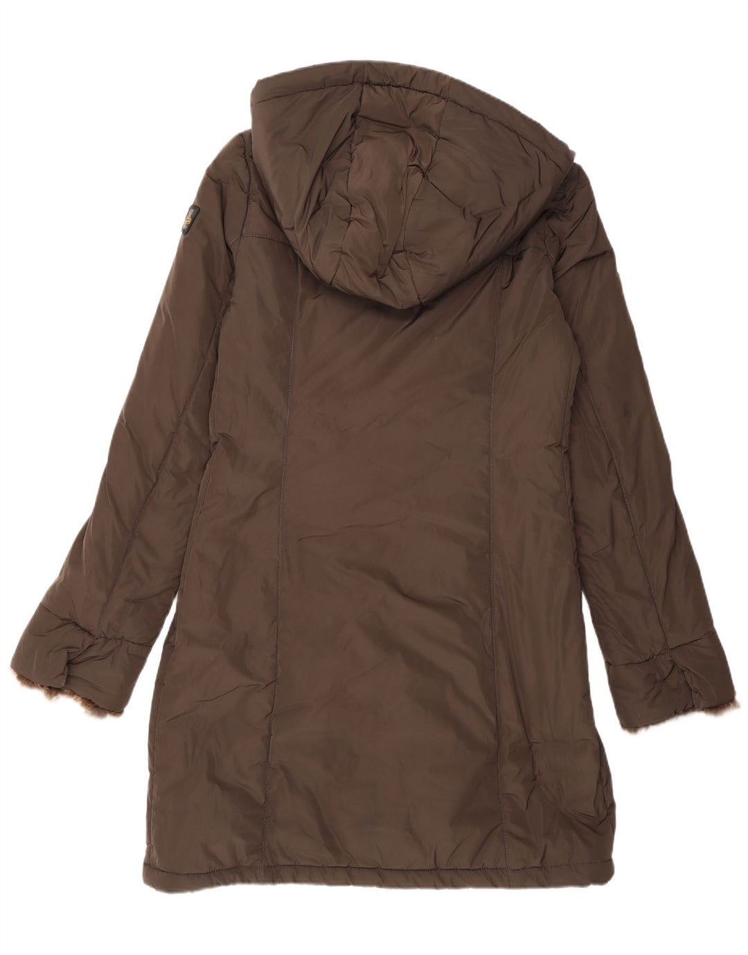 Refrigiwear Womens Hooded Padded Coat IT 46 Large Brown Polyester