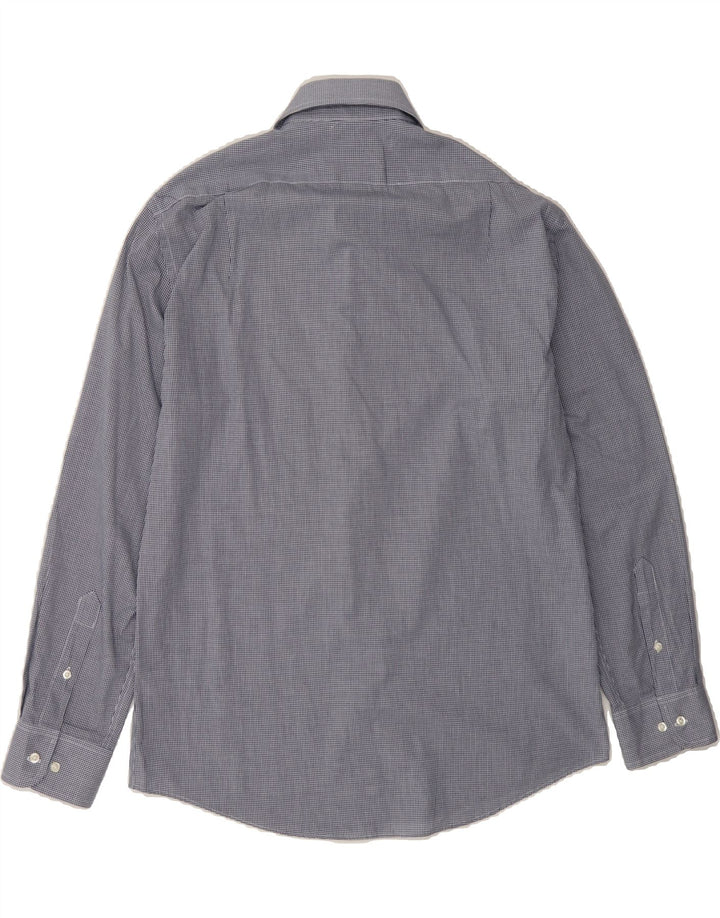 DOCKERS Mens Fitted Shirt Size 15 1/2 Medium Navy Blue Gingham Cotton Vintage Dockers and Second-Hand Dockers from Messina Hembry 