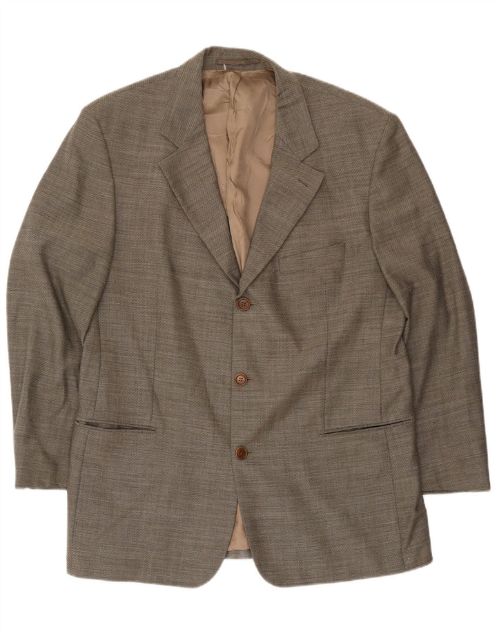 Giacca blazer da uomo a 3 bottoni Hugo Boss EU 54 2XL Lana vergine grigia
