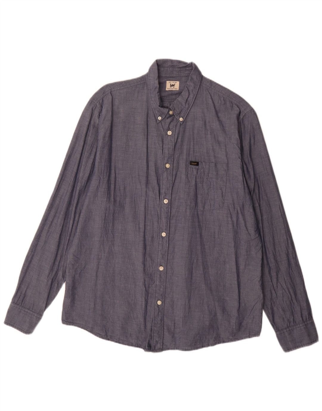 Lee Mens Shirt XL Navy Blue Cotton