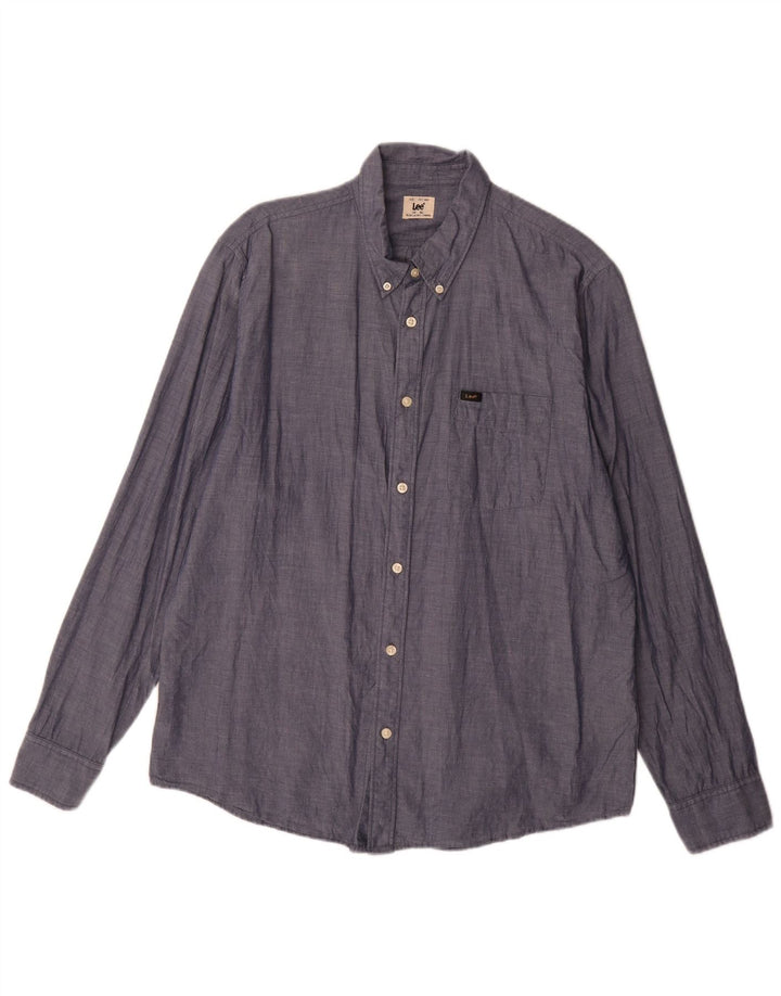 Lee Mens Shirt XL Navy Blue Cotton