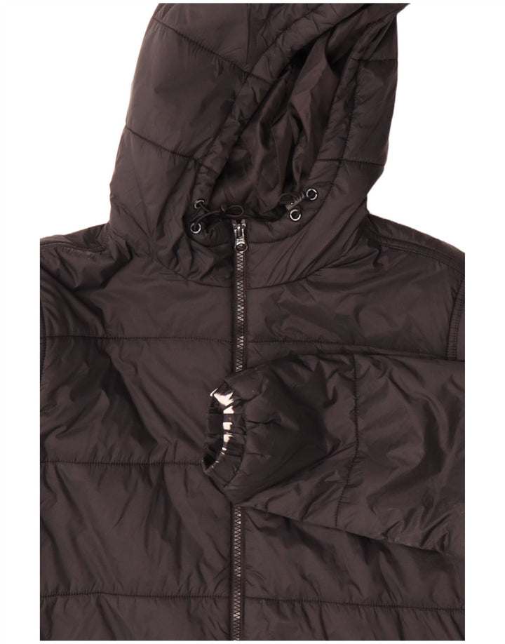VANS Mens Hooded Padded Jacket UK 36 Small Black Nylon