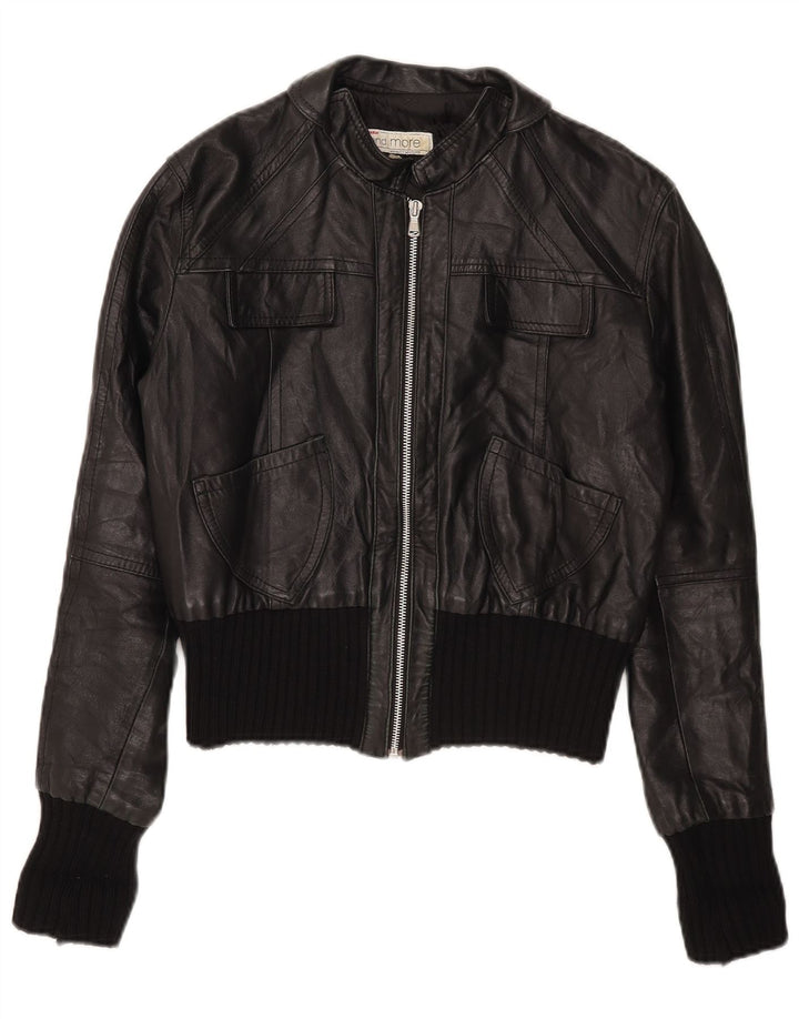 Bata e mais jaqueta feminina de couro cropped IT 46 grande preta