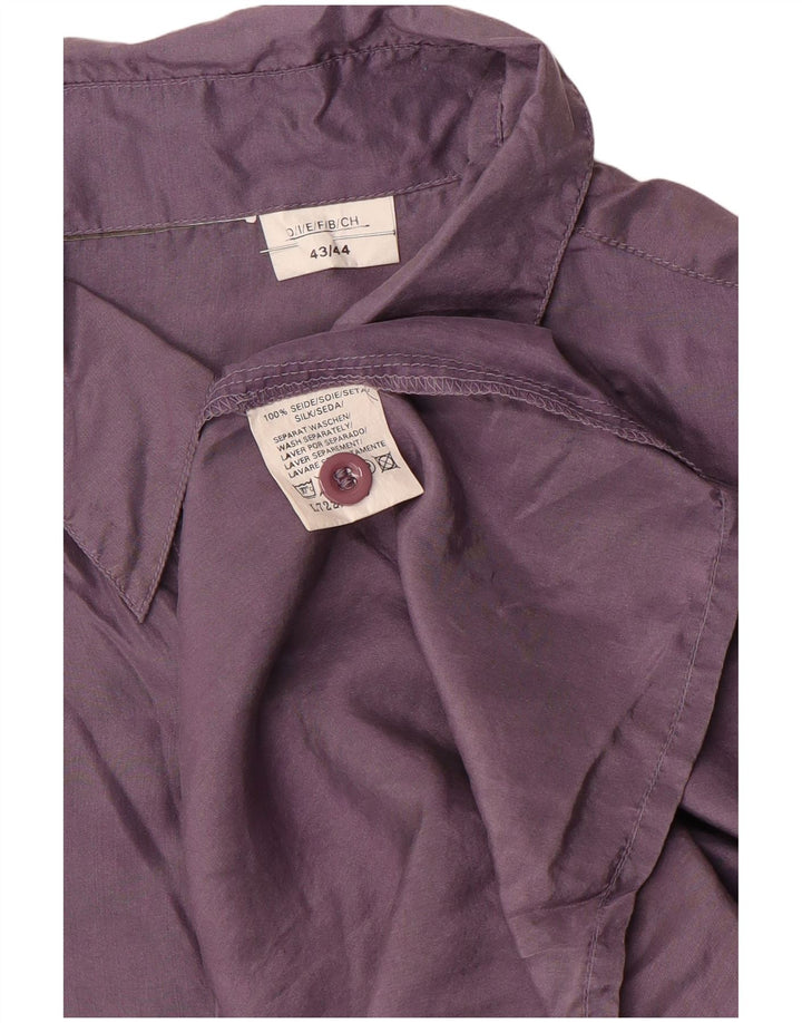 Vintage Mens Shirt Size 43/44 Large Purple Silk