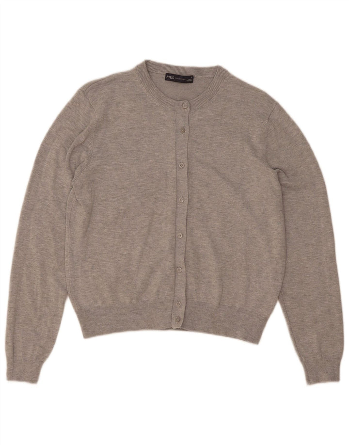 Marks & Spencer Womens Cardigan Sweater UK 12 Medium  Grey Flecked Viscose